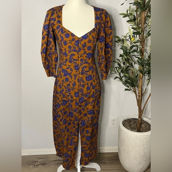 Zara Floral Printed Poplin Midi Dress - Picture 7 of 8